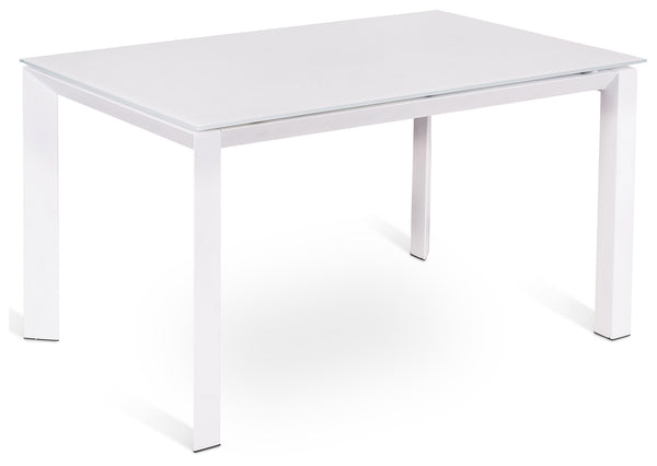 Table Extensible 140/220x90x75 cm en Métal avec Plateau en Verre Blanc prezzo