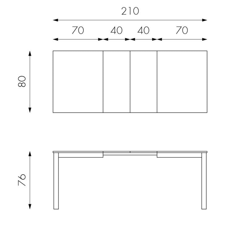 Tavolo Allungabile 130/210x80x76 cm in Legno Top in Melaminico Bianco-4