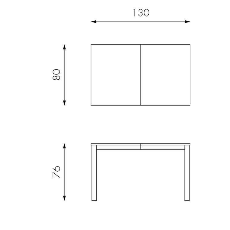 Tavolo Allungabile 130/210x80x76 cm in Legno Top in Melaminico Tortora-5