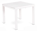 Tavolo Allungabile 90/163,5x90x76 cm in Metallo con Top in Vetro Bianco-1