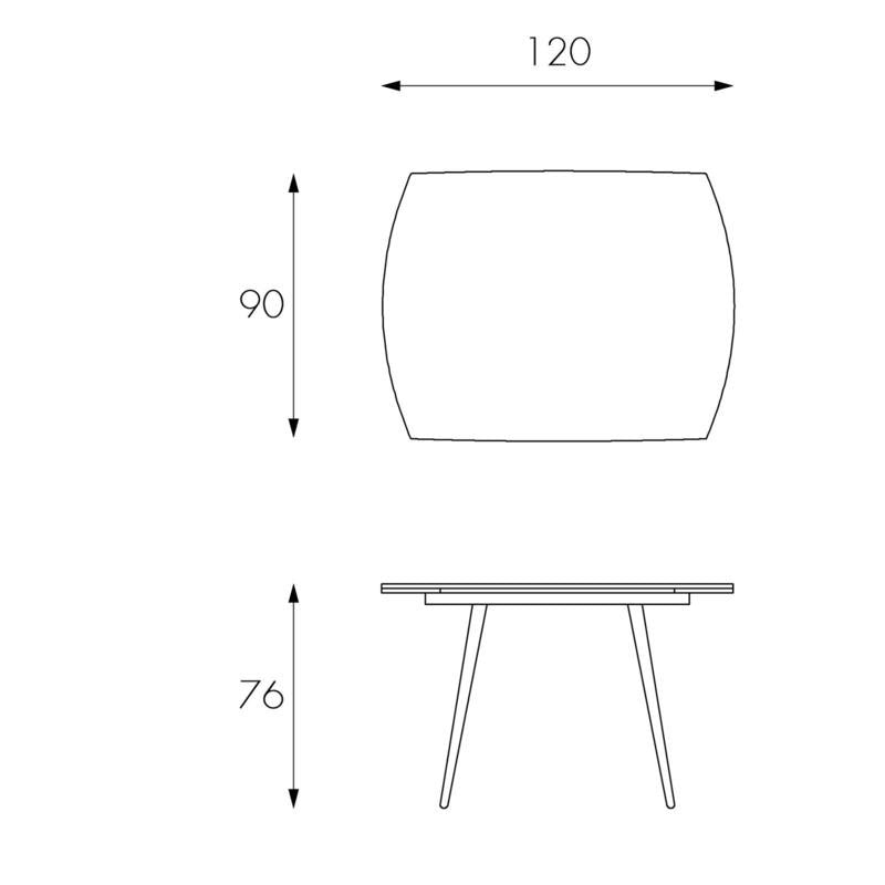 Tavolo Allungabile 120/180x90x76 cm in Metallo con Top in Vetro Grigio-4