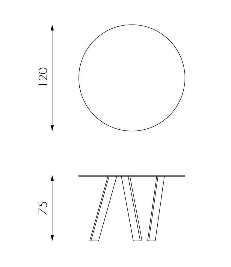 Tavolo Rotondo Ø120x75 cm Top in Vetro Gambe in Metallo Bianco-3