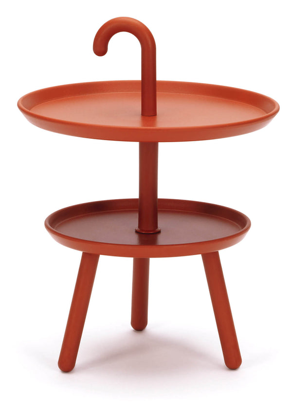 Table Basse de Jardin Ø41x55 cm 2 Plateaux en Polypropylène Orange sconto