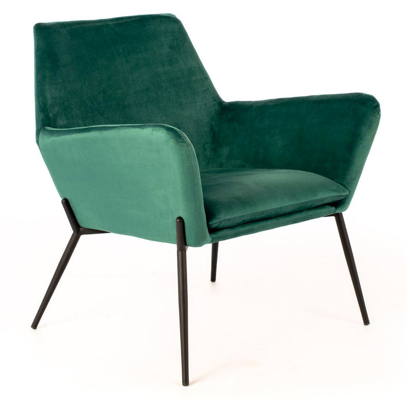 Poltrona Imbottita 54x71,5x70 cm in Velluto Verde-1