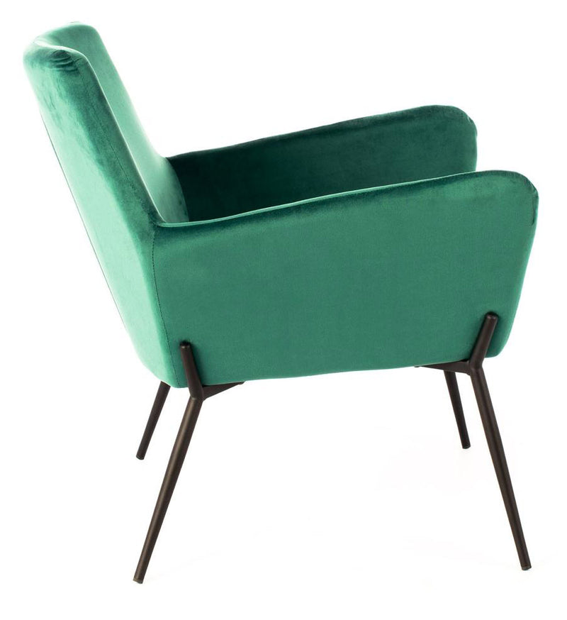 Poltrona Imbottita 54x71,5x70 cm in Velluto Verde-3