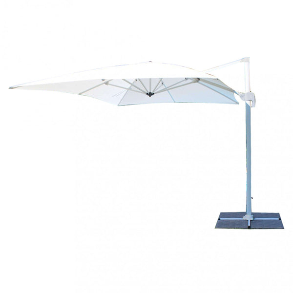 acquista Saturno Parasol de jardin décentralisé 3x3m en aluminium bleu et toile blanche