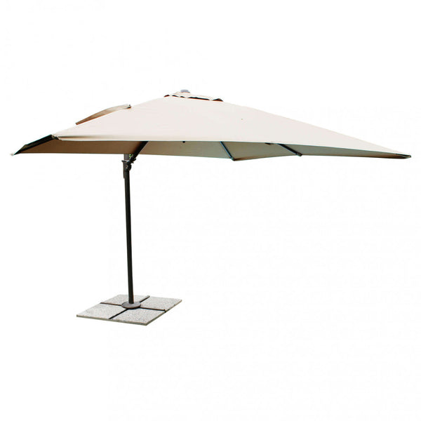 Mercurio Parasol de Jardin Décentralisé 3x3m en Aluminium Noir et Toile Beige acquista