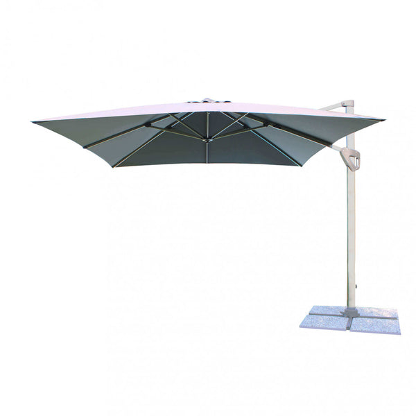 Parasol de jardin décentralisé 3x3m en aluminium et toile grise Darwin Gris sconto