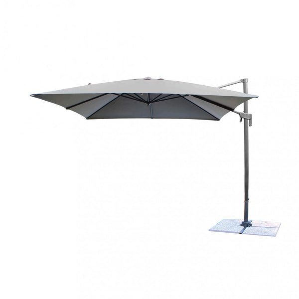 Newton Parasol de Jardin Décentralisé 3x3m en Aluminium Noir et Toile Grise acquista