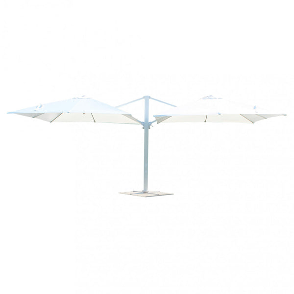 acquista Parasol de jardin double Archimède 3x3m en aluminium blanc et toile blanche