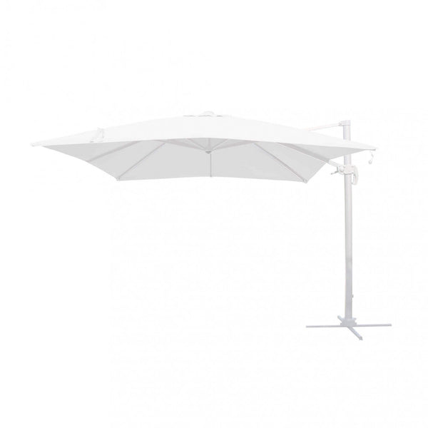 Parasol de Jardin à Led Pythagore 3x4m en Aluminium Blanc Toile Blanche online