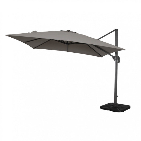 Saturno Parasol de Jardin Décentralisé 3x3m en Aluminium Blanc et Toile Grise sconto