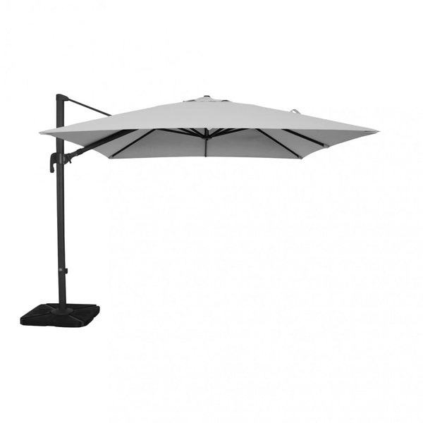 Nettuno Lux Parasol de Jardin Décentralisé 3x3m en Aluminium Noir et Toile Gris Clair acquista