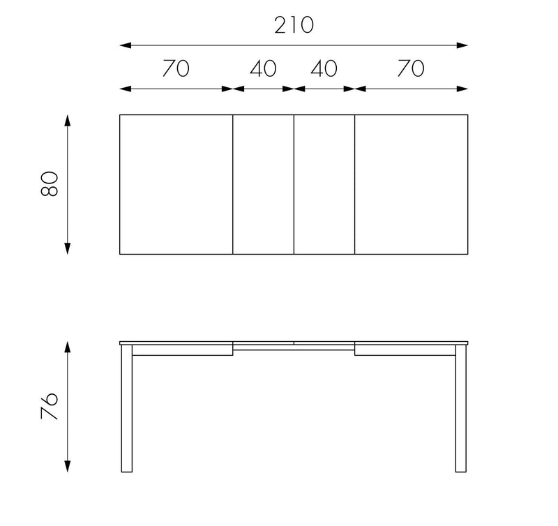 Tavolo Allungabile 80x130/210xH76 cm in Melaminico Traffic Grigio Chiaro-5