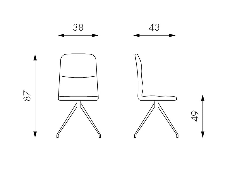 Set 2 Sedie 43x38xH86,5 cm in Microfibra Effetto Velluto Alba Grigio scuro-5