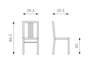 Set 2 Sedie 39,5x39,5xH86,5 cm in Legno Laccato Mina Grigio Chiaro-4