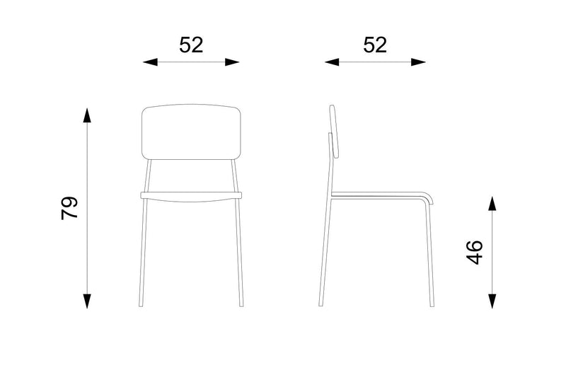 Set 4 Sedie 52x52xH79 cm in Polipropilene Mars Nero-7