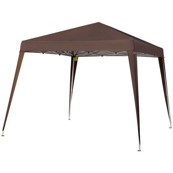 acquista Gazebo Pieghevole da Giardino  con Struttura  Antivento 2,4x2,4m in Acciaio e Corde Caffè