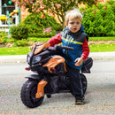 Moto Elettrica per Bambini 6V con Fari e Clacson Arancio-2