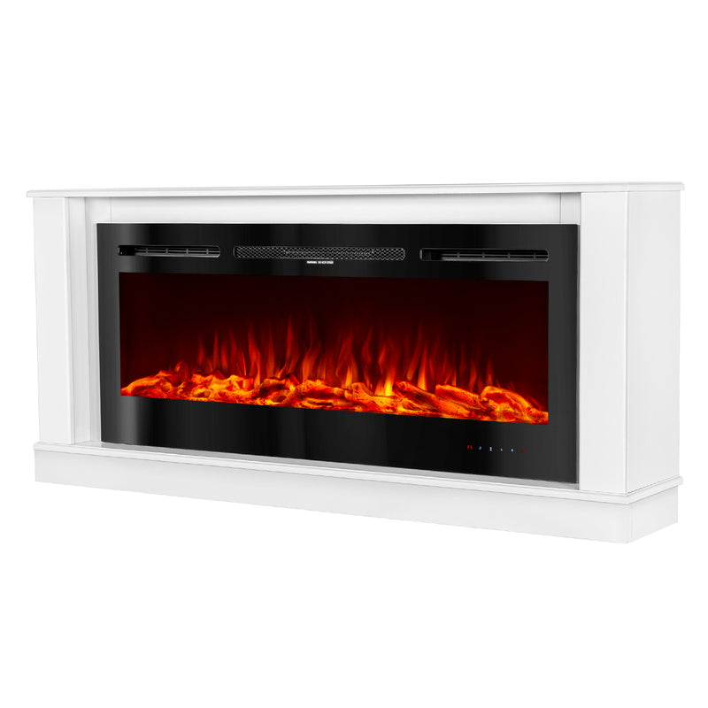 Camino Elettrico da Pavimento 72,5x158x30 cm Effetto Fiamma 1500W Bernard & Hermes-1