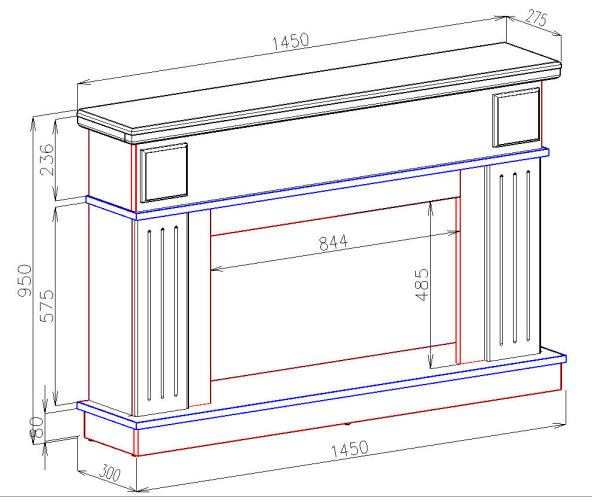 Camino Elettrico da Pavimento 95x145x30 cm Effetto Fiamma 1850W Marina xl & Elbrus-4