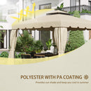 Tetto di Ricambio per Gazebo da Giardino 3x3m in Poliestere Beige-4