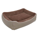 Cuccia Imbottita per Cani e Gatti 84x66x19cm in Poliestere Nuvola Beige -2