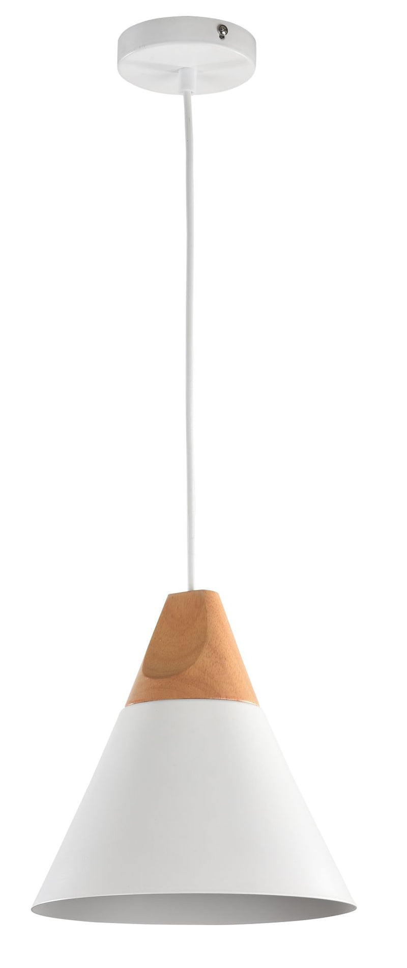 Lampada pendente Pendant in Metallo e Legno Bicones Bianco-4