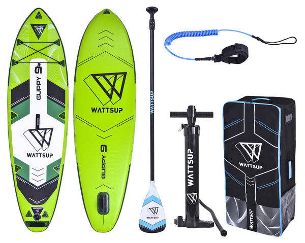 prezzo SUP Planche Gonflable 275x76x13 cm avec Sac à Dos Paddle et Accessoires Wattsup Guppy Vert Olive