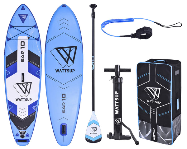 Planche Gonflable SUP 305x81x15 cm avec Sac à Dos Paddle et Accessoires Wattsup Sar Bleu sconto