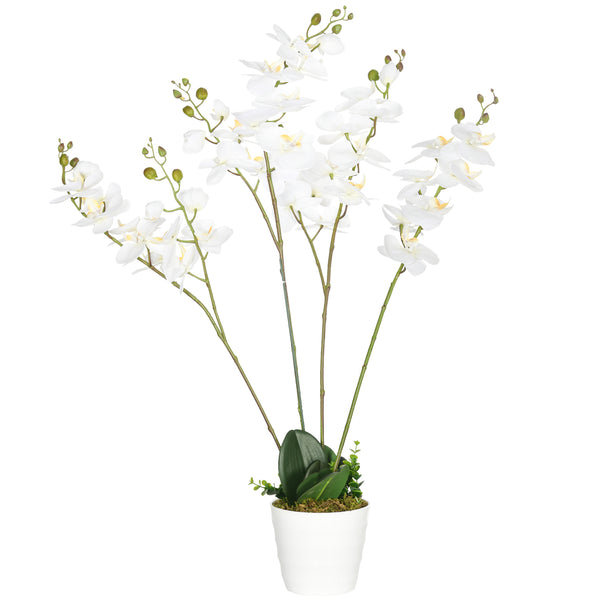 online Pianta Artificiale Orchidea H75 cm con Vaso Bianco