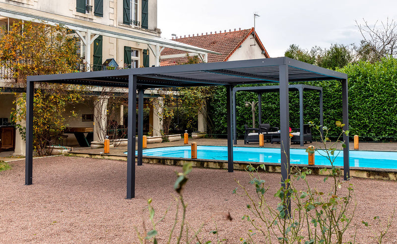 Pergola da Giardino 3,6x6 m in Alluminio Grigio Antracite -3