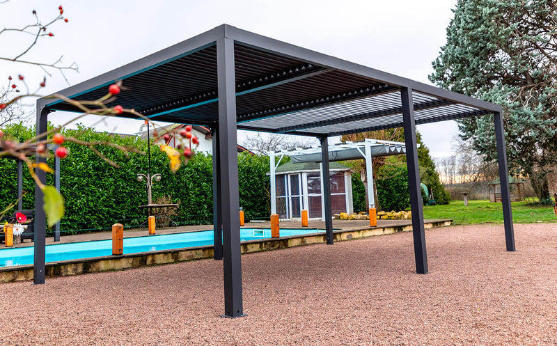 Pergola da Giardino 3,6x6 m in Alluminio Grigio Antracite -4