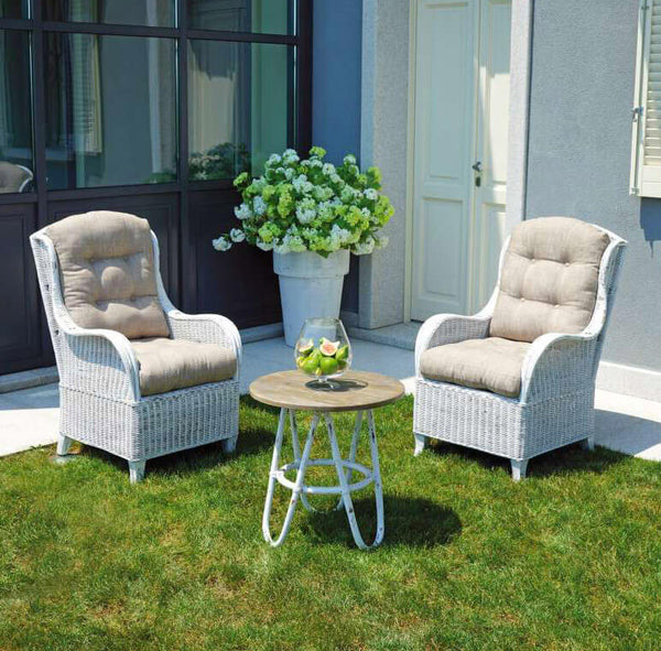 Ensemble table basse et 2 fauteuils de jardin gris Kubu Vorghini Agra prezzo