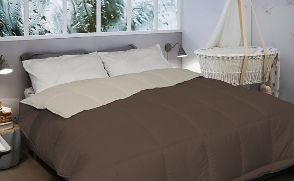 prezzo Couette en Microfibre 300gr Double Face Marron/Crème