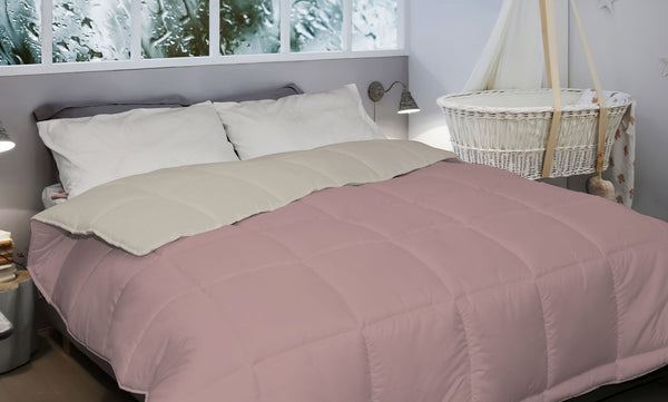 Couette en Microfibre 300gr Double Face Rose/Beige sconto