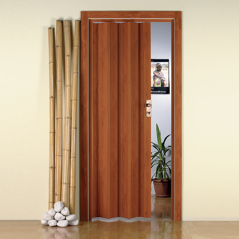 Porte pliante d'intérieur 88,5x214 cm en PVC avec verre Saba