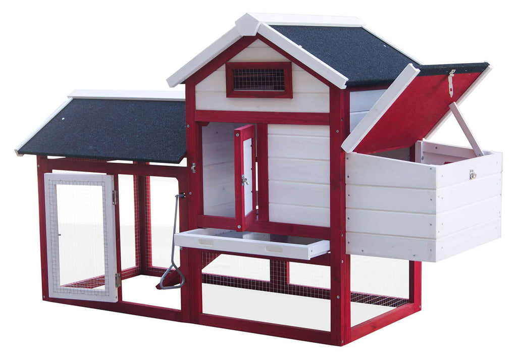 Pollaio da Giardino 152x62x92 cm Per 3 Galline in Legno Rosso e Bianco –  acquista su Giordano Shop