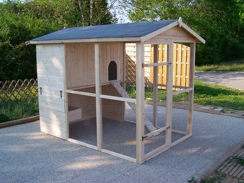 Pollaio da Giardino 175x268x204 cm Per 6-10 Galline in Legno Naturale -2