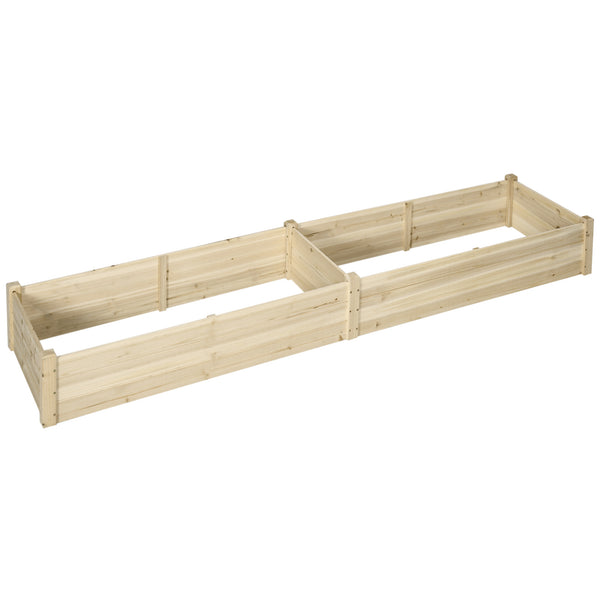 Letto per Orto Rialzato con Fondo Aperto e 2 Sezioni Separate 244x61,5x27 cm in Legno di Abete Naturale sconto