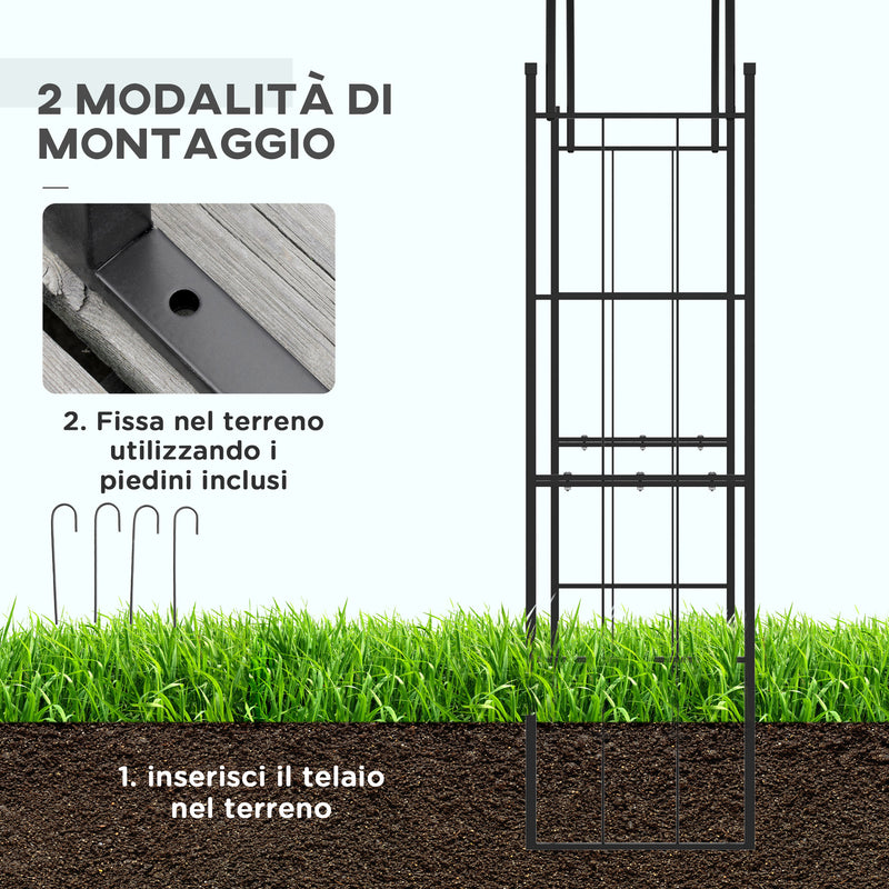 Arco da Giardino 153x40x210 cm In Metallo Nero-5