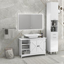 Mobile Sottolavello da Bagno 90x30x60 cm in Legno Bianco-2