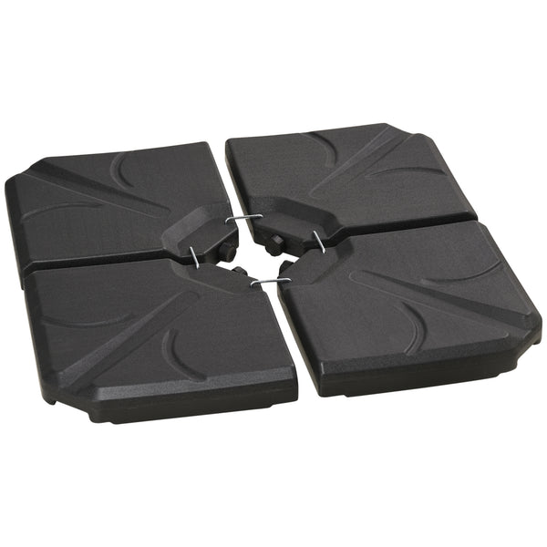 sconto Base per Ombrellone da Giardino 103x103x8,3 cm 72 Kg Riempibile con Acqua o Sabbia in HDPE Nero