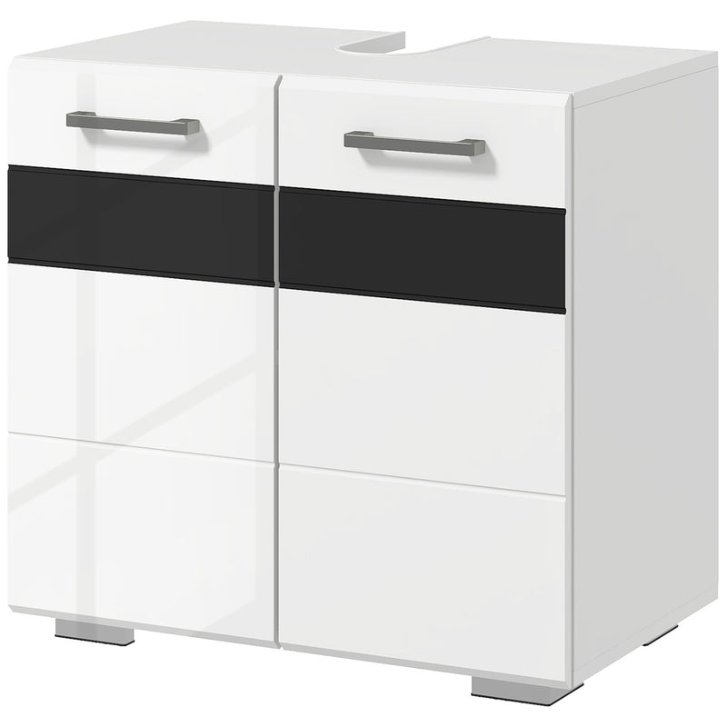 Mobile Sotto Lavabo Bagno 2 Ante 60x36,5x56 cm in MDF Bianco-1