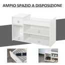 Panca da Ingresso Scarpiera 81x31,5x49 cm in Legno  Bianco-4