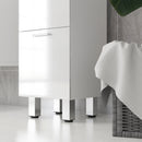 Mobiletto Bagno 4 Cassetti 30x30x93 cm in Truciolato Bianco-9