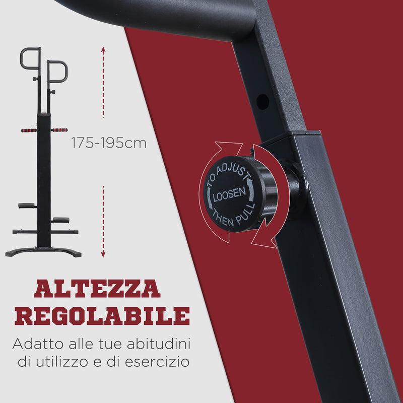 Vertical Climber Altezza Regolabile 100x60x175-195 cm con Monitor LCD in Acciaio e ABS Nero-4