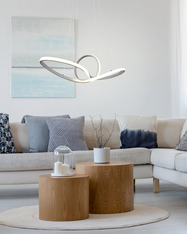 acquista Suspension LED d'intérieur en métal blanc mat