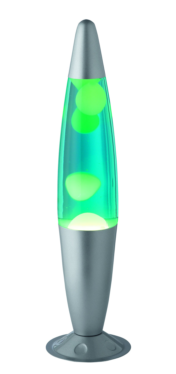 Lampada Lava Lamp da Interno H 41 in Metallo Argento-1