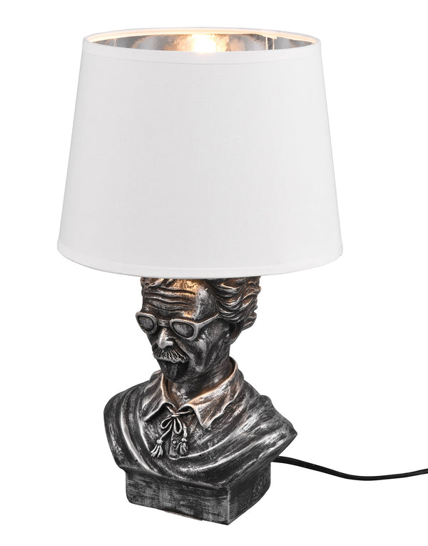 sconto Lampada da Tavolo da Interno Attacco E14 in Ceramica Argento anticato